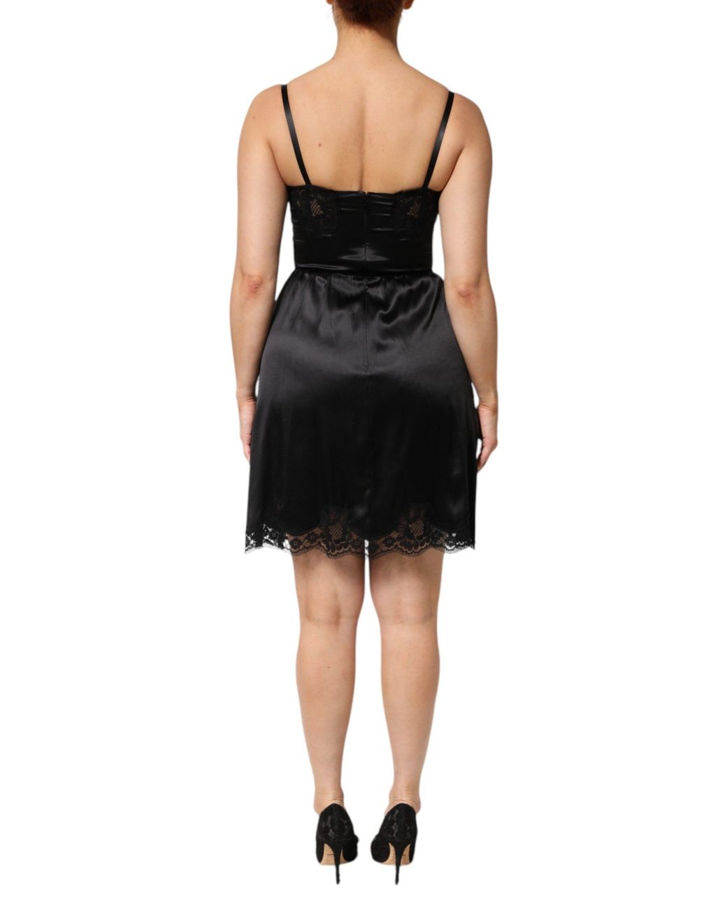 Dolce & Gabbana Black Lace Trimmed Slip Dress