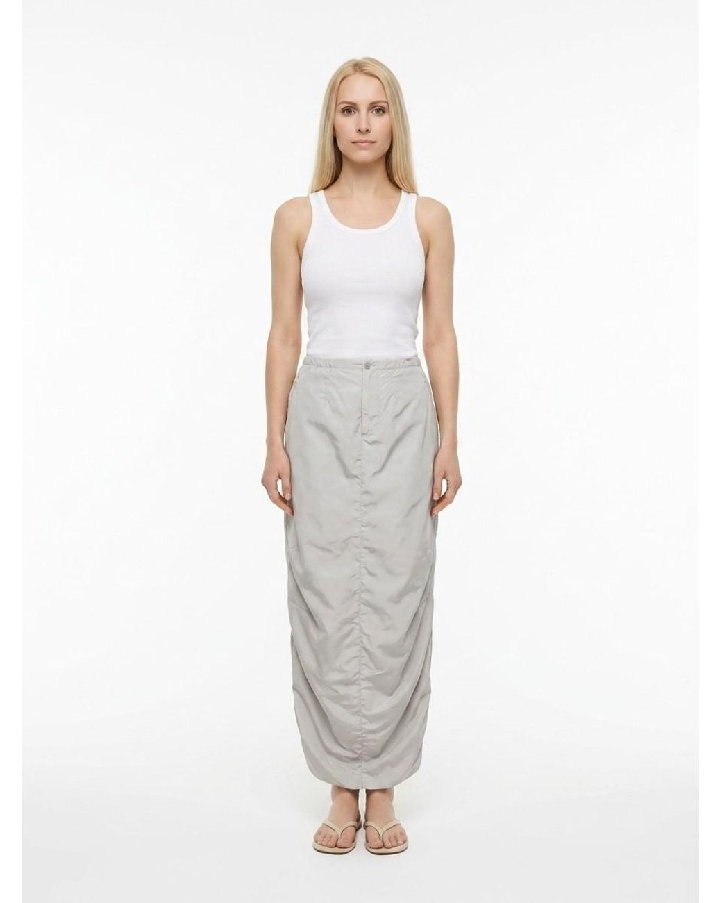 Dolce & Gabbana White Polyamide Long Skirt