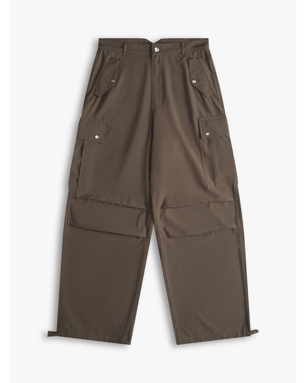 Rhude Gray Linen Parachute Trousers for men