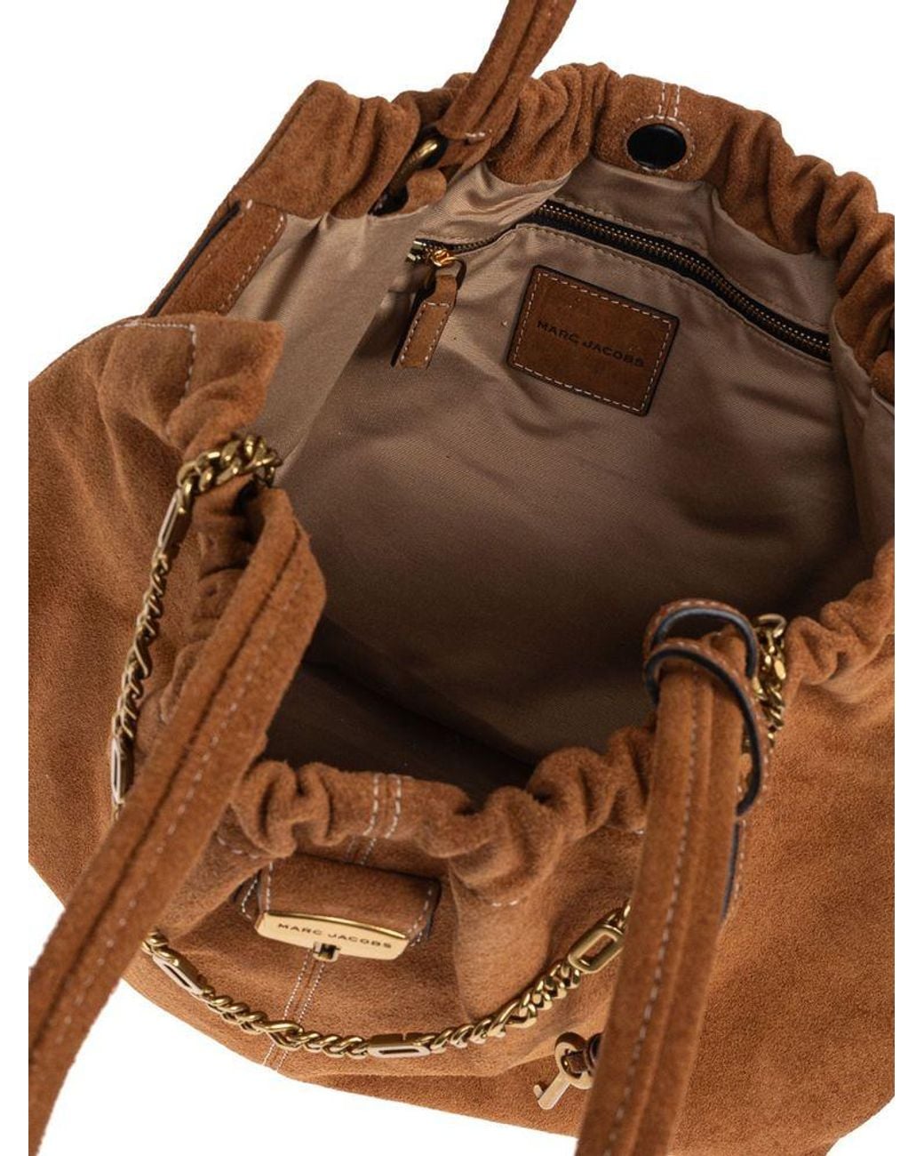 Marc Jacobs Brown Tote Bag Suede Cow Leather Tote-Bags