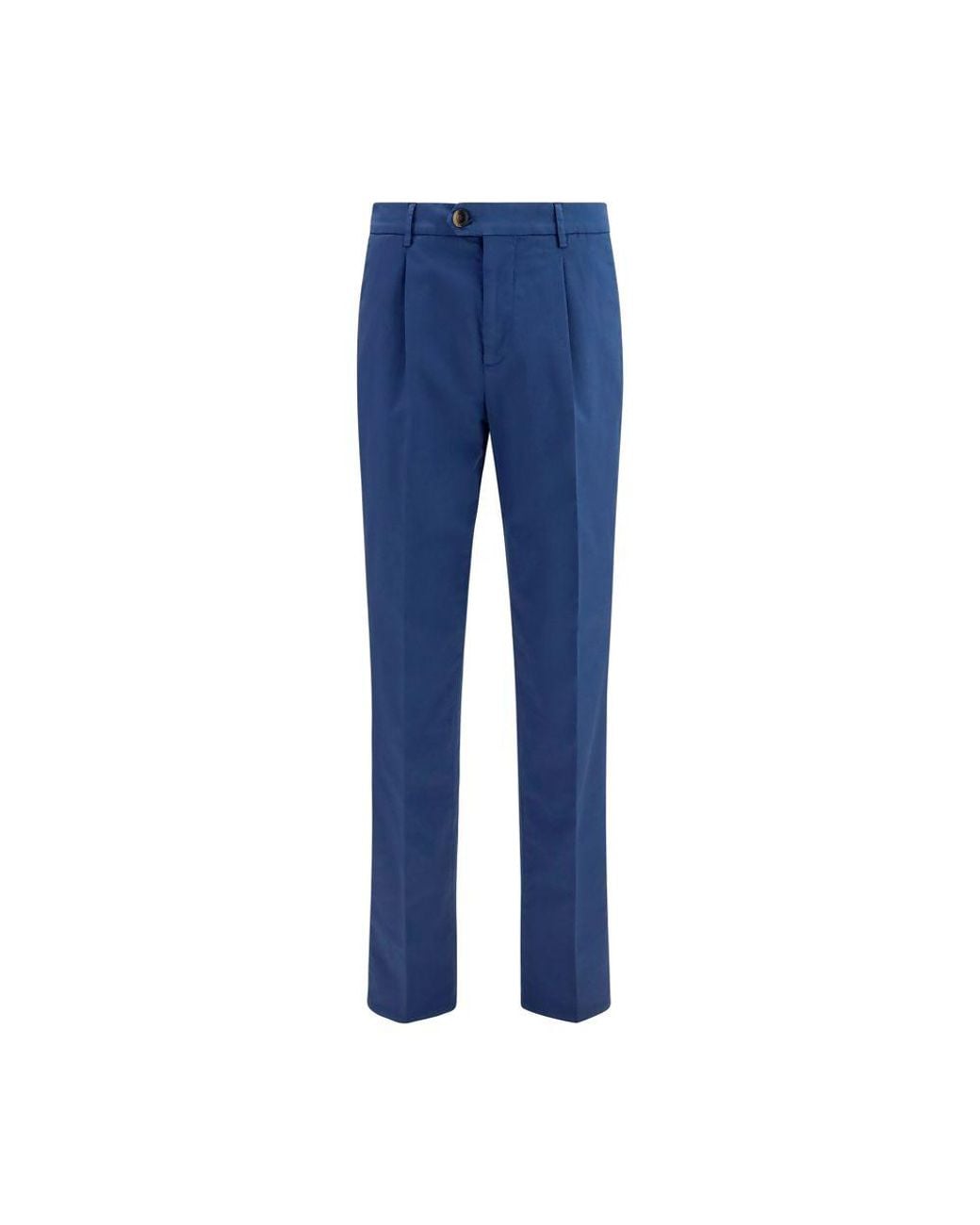 Brunello Cucinelli Blue Cotton Chino Pants for men
