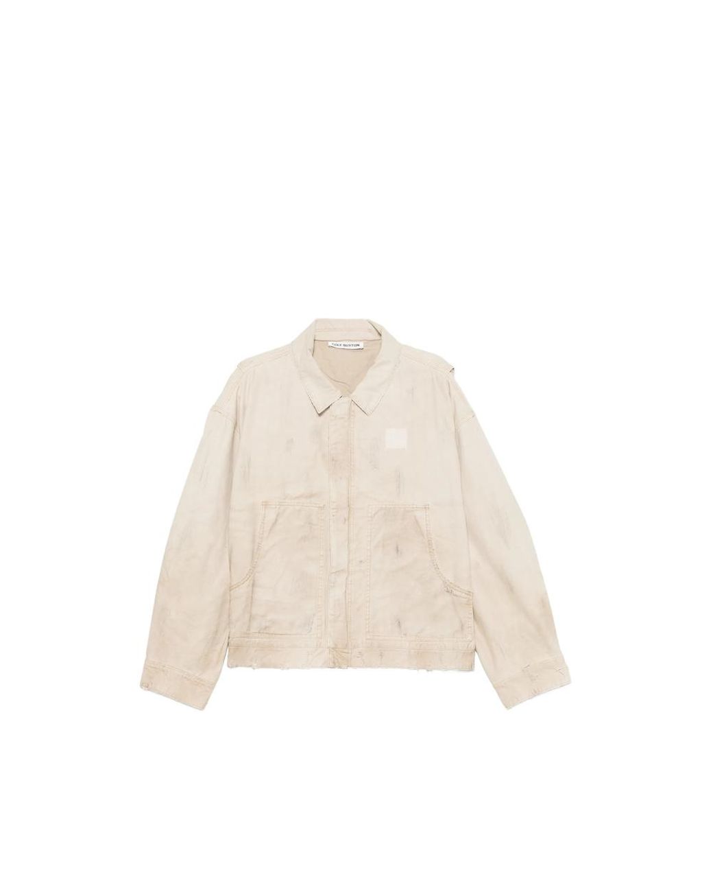 Cole Buxton Natural Distressed Panelled Jacket for men