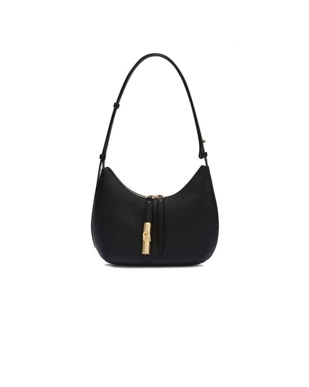 Furla Black Shoulder Bag Genuine Leather Shoulder-Bags