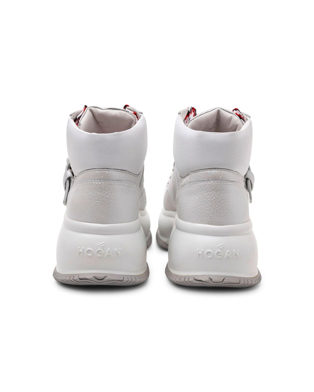 Hogan Gray Buckled High-Top Sneakers