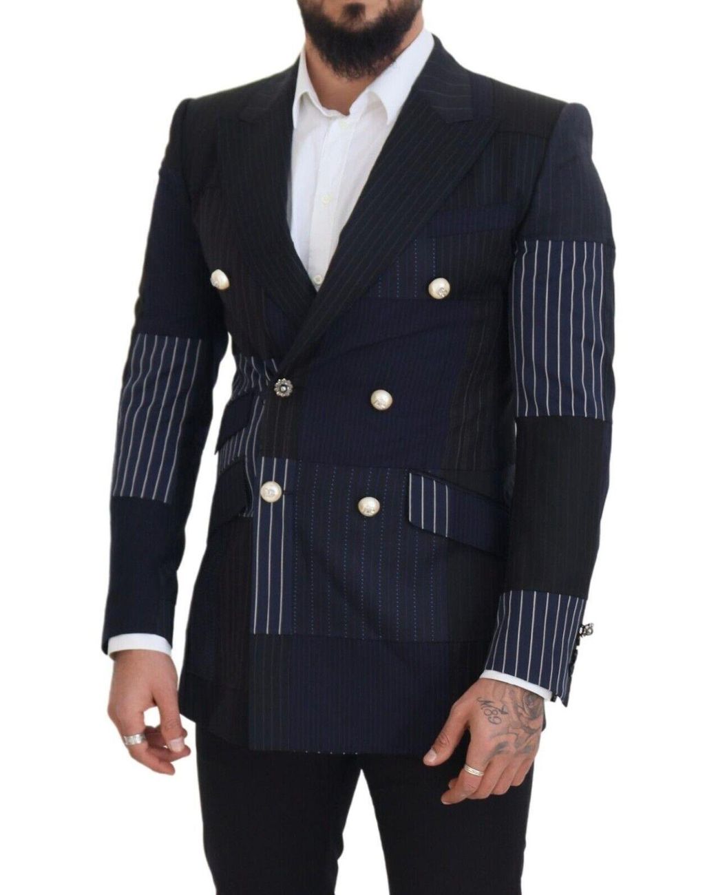 Dolce & Gabbana Blue Elegant Slim-Fit Double Breasted Blazer for men