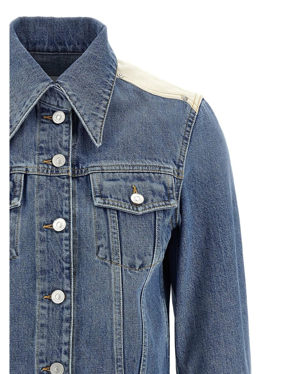 Givenchy Blue Cotton Denim With Canvas Shoulders Jacket