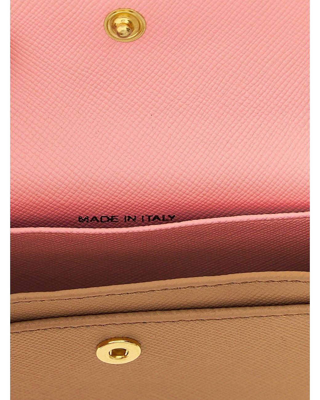 Marni Pink Logo-Embossed Saffiano Leather Card Case