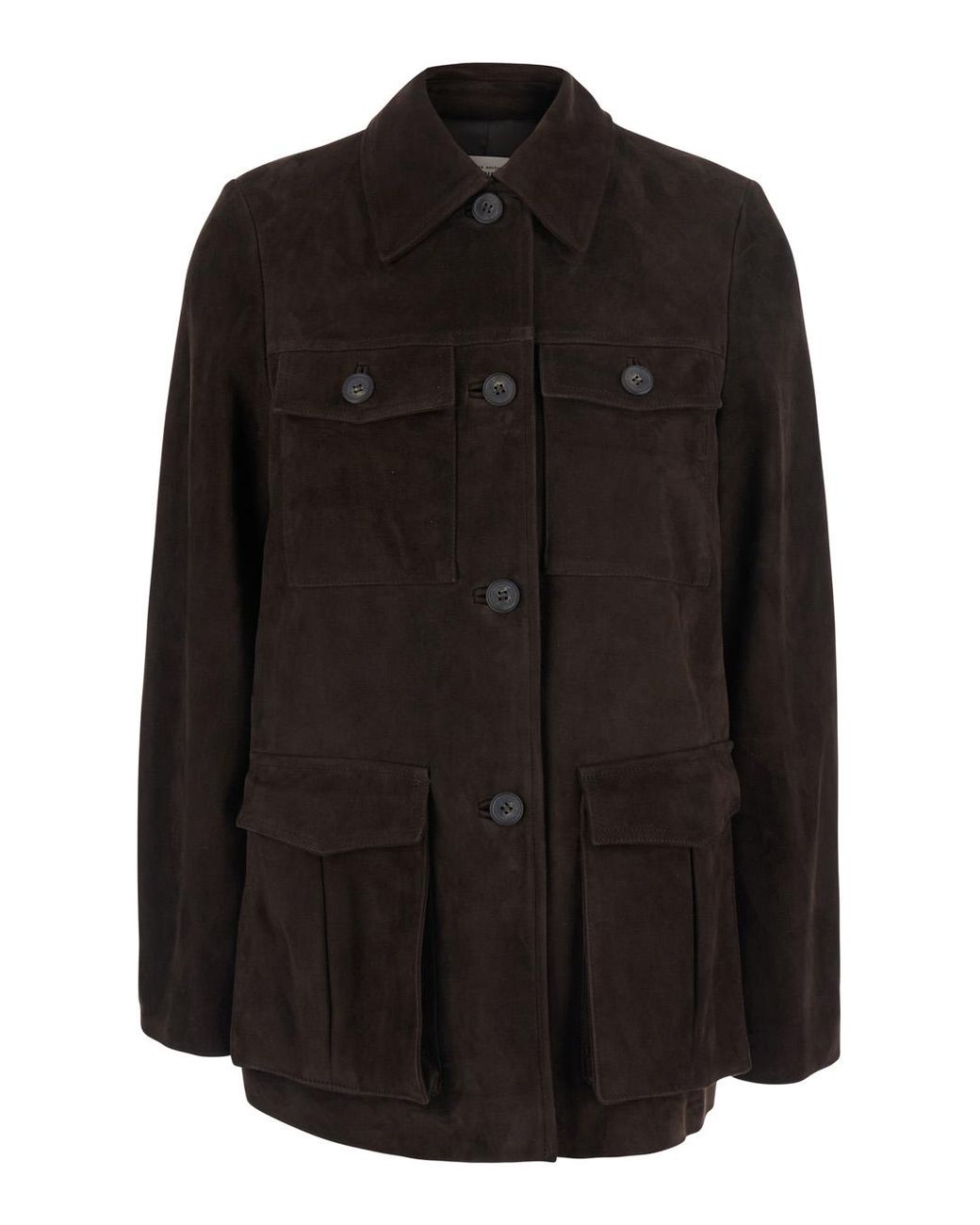 Semicouture Black Jacket Penny Suede Viscose And Polyester Coat
