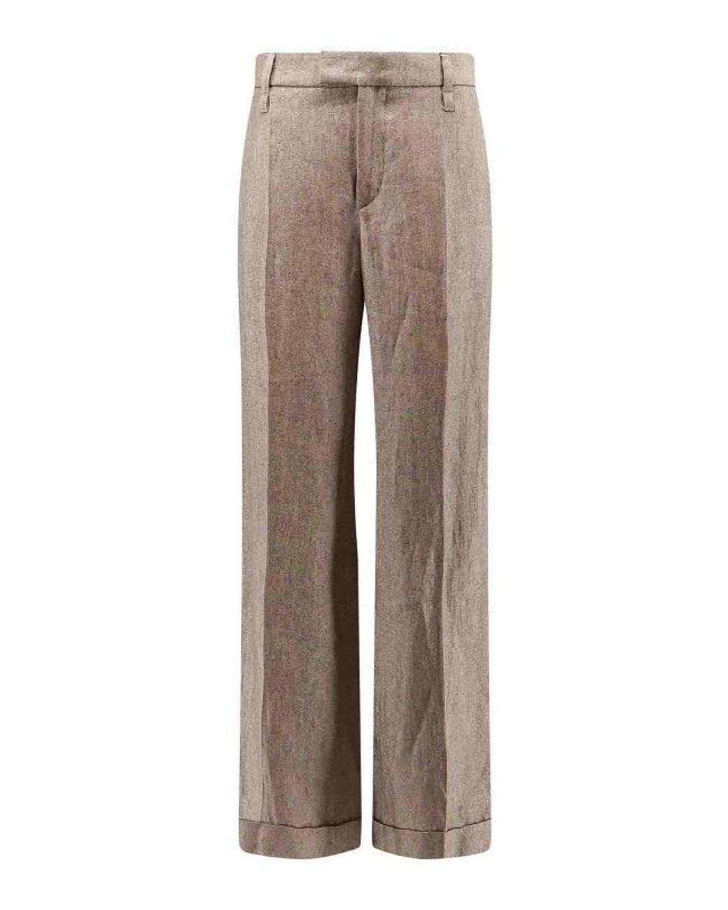 Brunello Cucinelli Gray Light Linen Trousers