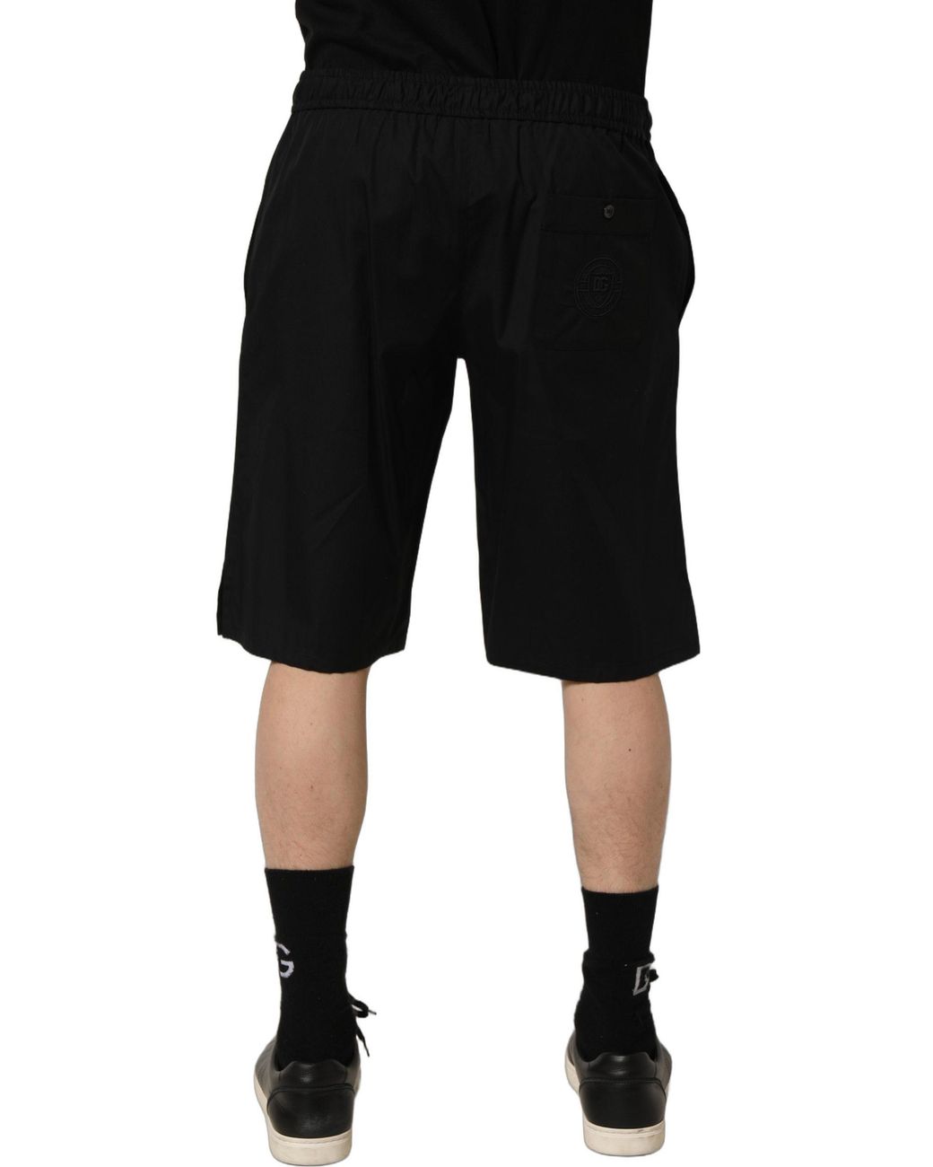 Dolce & Gabbana Black Cotton Sweatshorts Bermuda Shorts for men