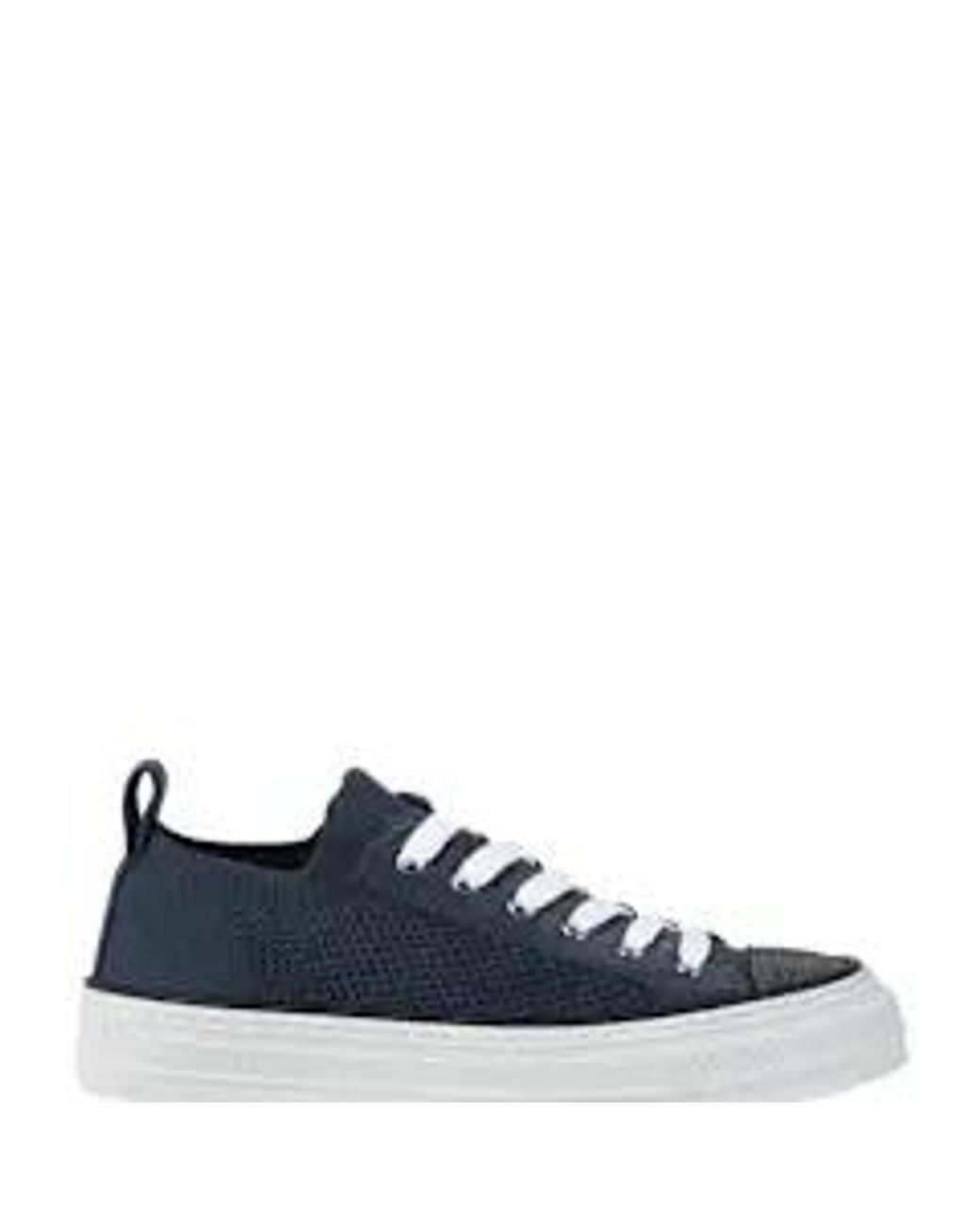 Brunello Cucinelli Blue Cotton Knit Sneakers