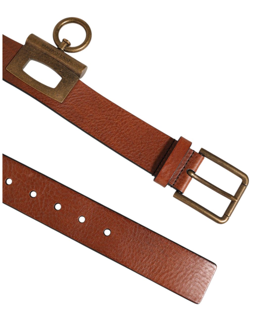 Dolce & Gabbana Brown Classic Leather Buckle Belt for men