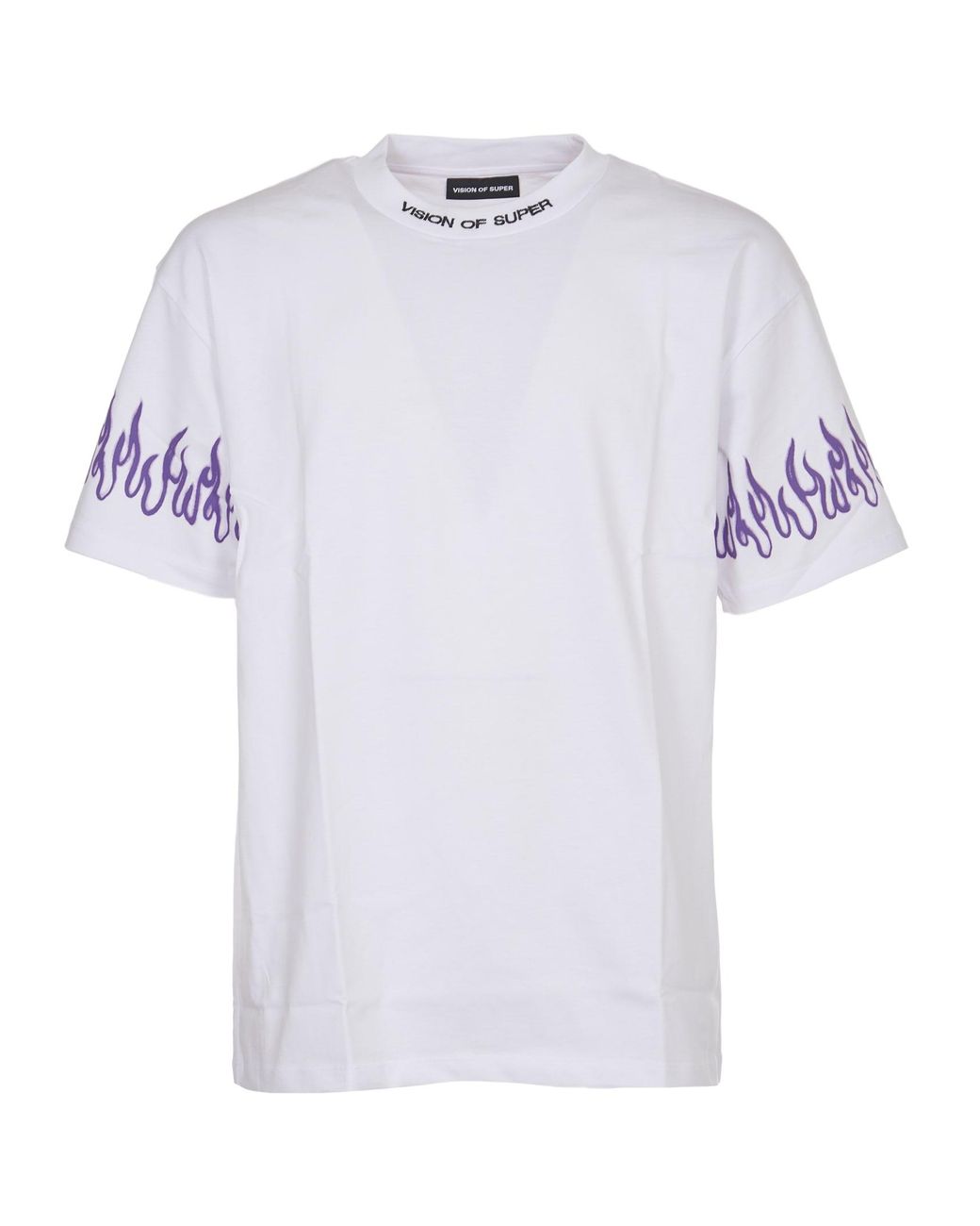 Vision Of Super T-shirt With Purple Flames in White for Men | Lyst