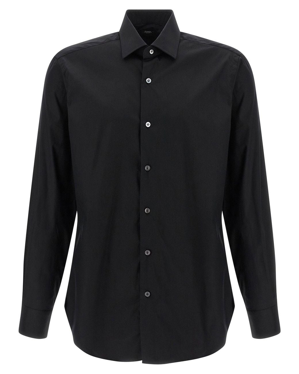 Barba Napoli Black Stretch Cotton Shirt