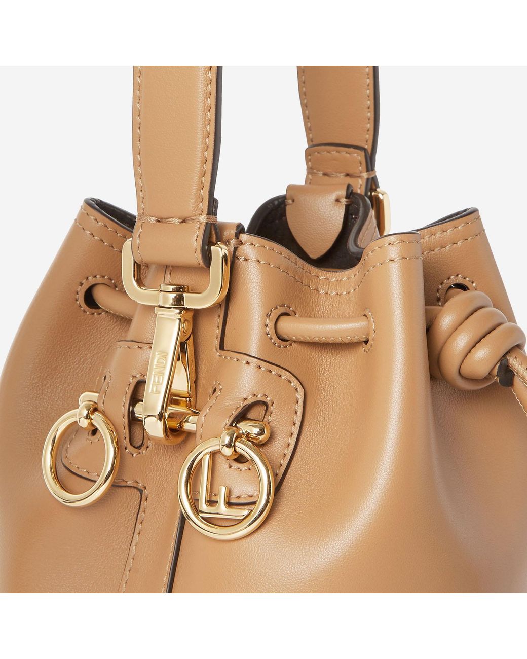 Fendi Natural Mon Tresor Leather Bag Calf Shoulder