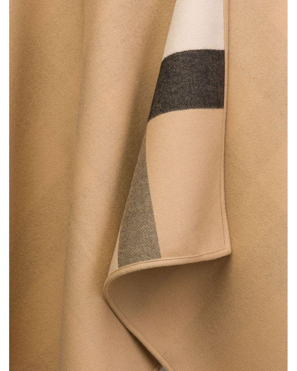 Burberry Natural Check Reversible Wool Cape