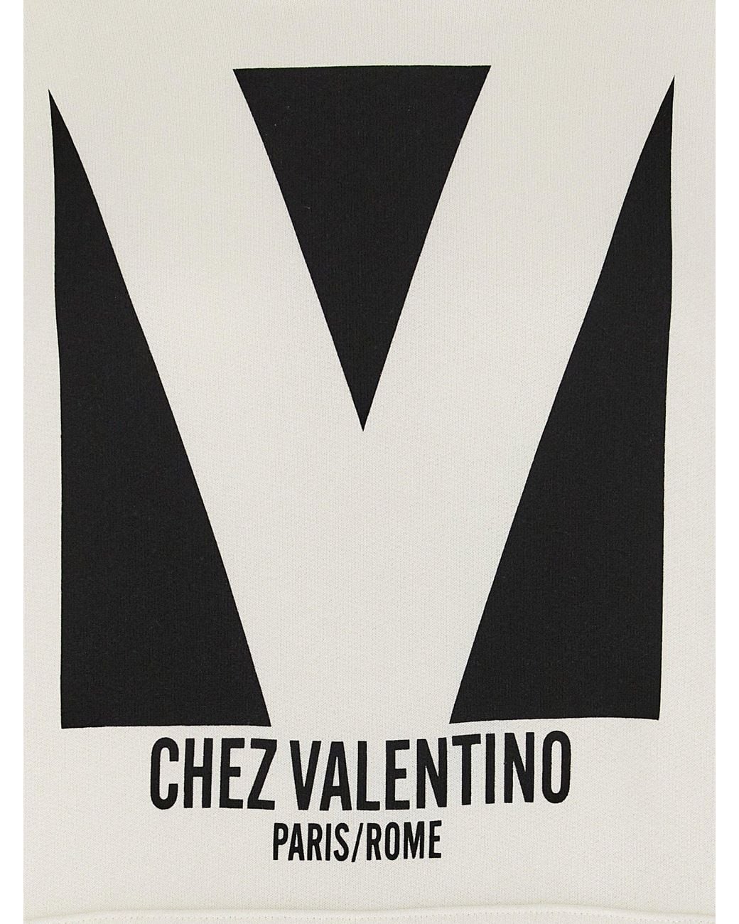 Valentino Garavani White Logo-Print Brushed Cotton Hoodie for men