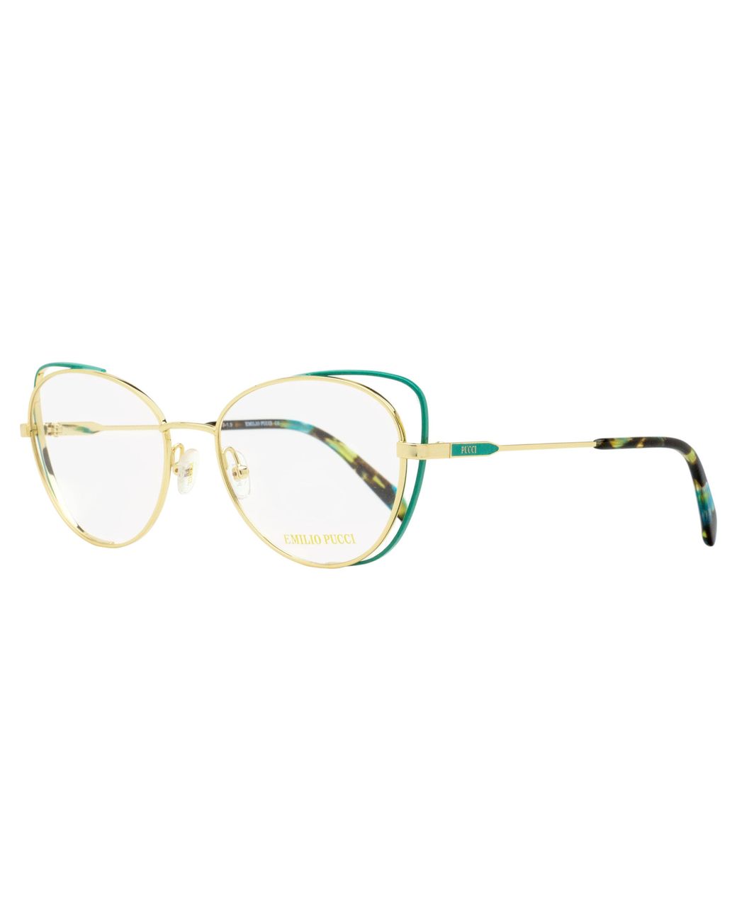 Emilio Pucci Black Pucci Floating Oval Eyeglasses Ep5141 032- 54Mm Metal/Plastic (Acetate)