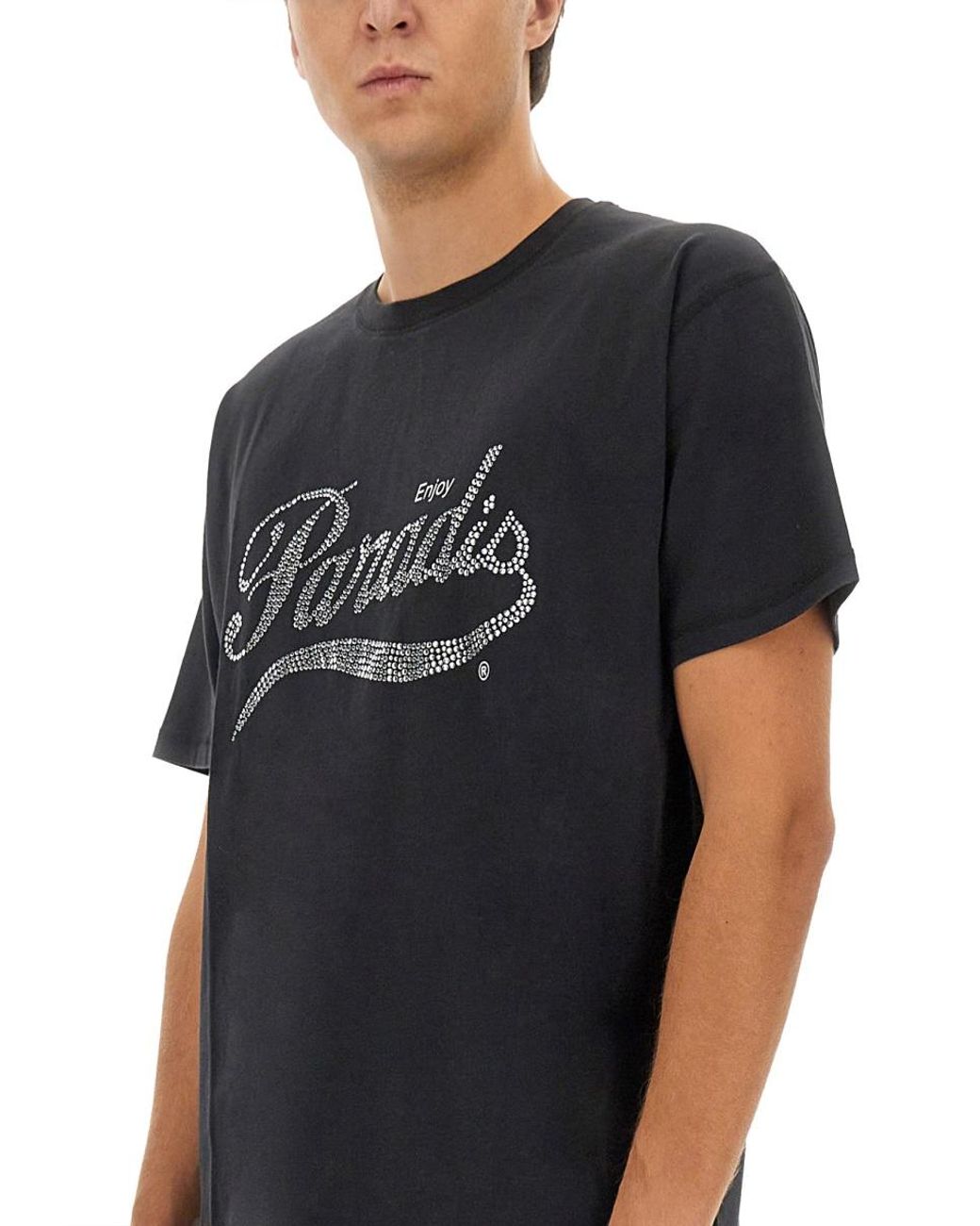 3.PARADIS Black Coca Cola T-Shirt Cotton T-Shirts for men