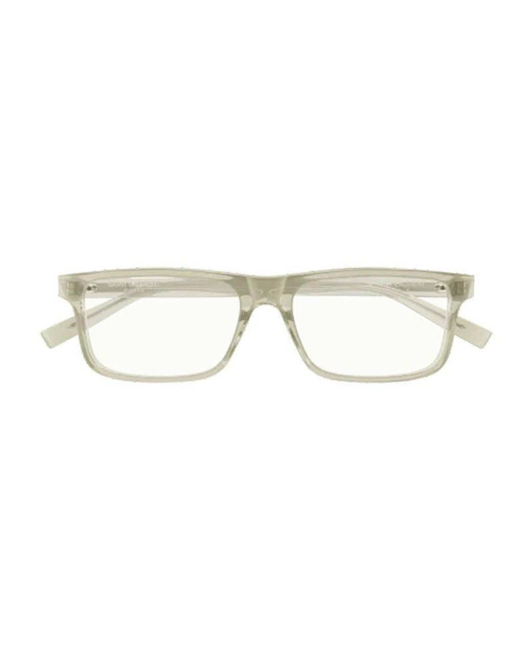 Saint Laurent Metallic Frame And Lens Eyeglasses for men
