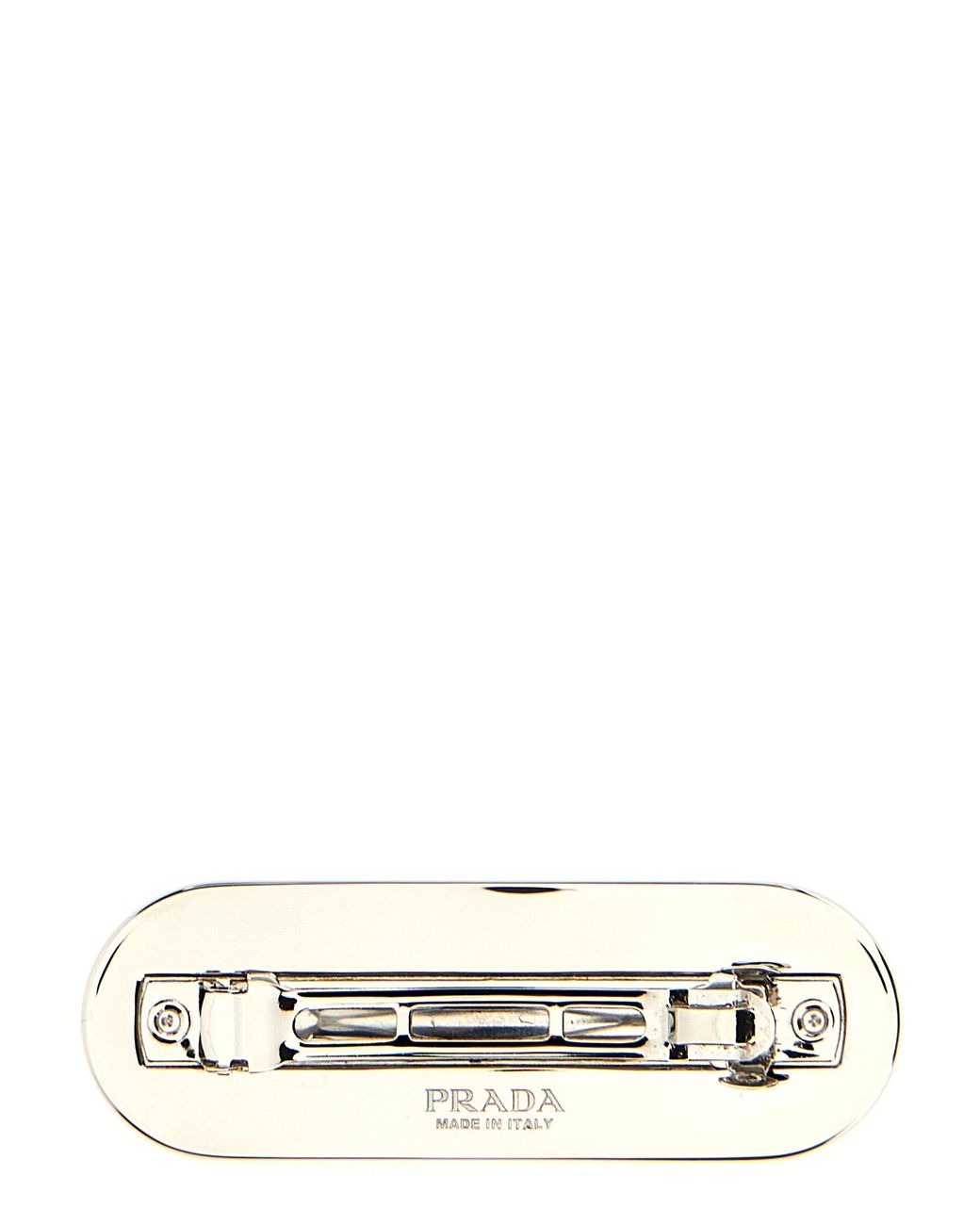 Prada Black Stainless Steel Hair Clip Accessory