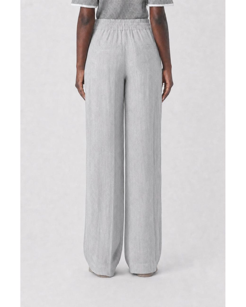 Brunello Cucinelli Gray Light Linen Trousers