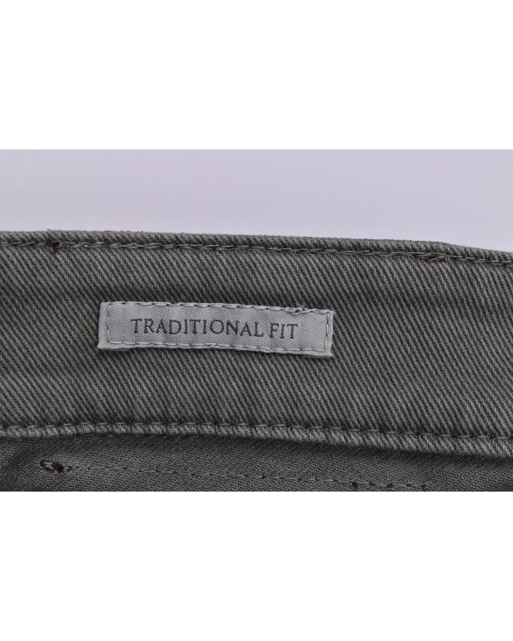 Brunello Cucinelli Gray Sage Cotton Traditional Trousers for men