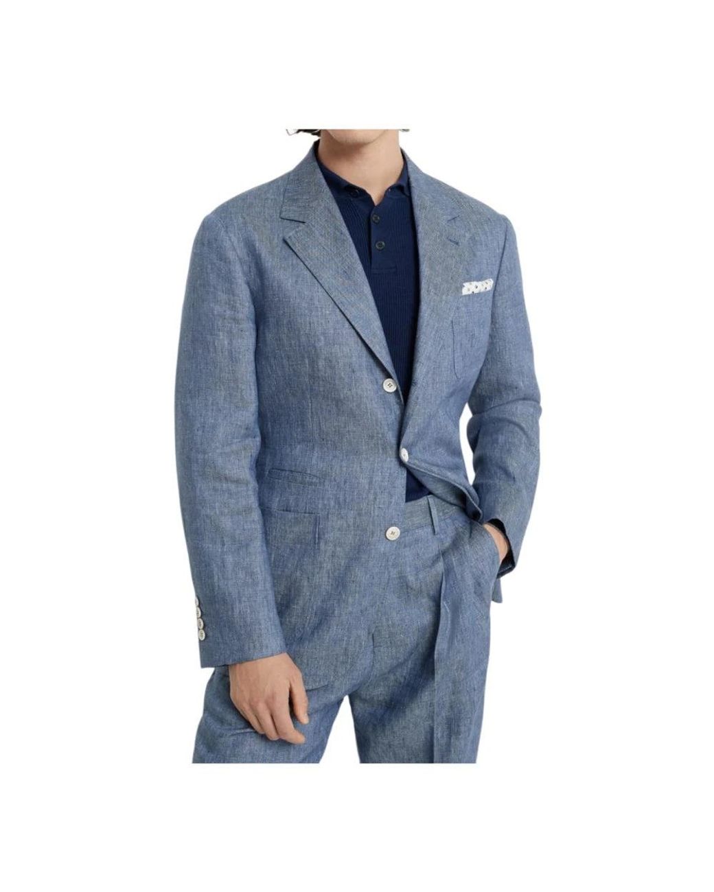 Brunello Cucinelli Blue Light Tailored Blazer for men