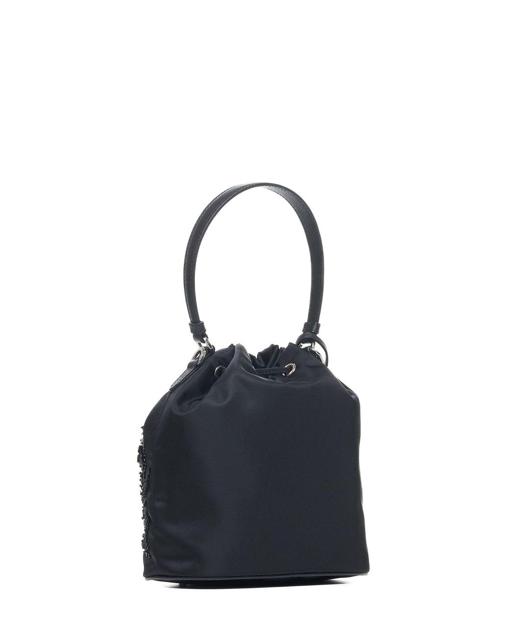 Prada Blue Crystals Re-Nylon Mini Bucket Bag