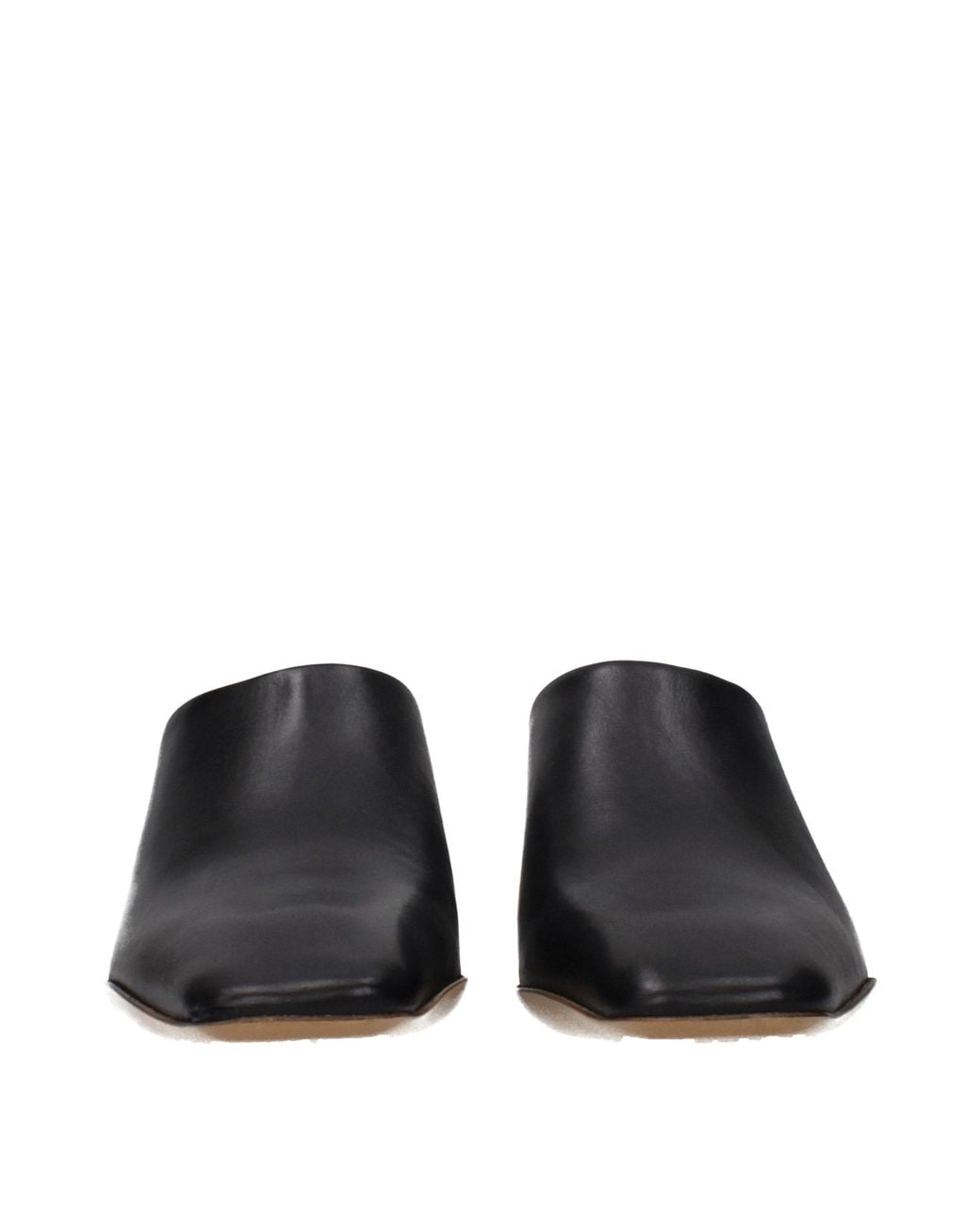 Jil Sander Black Leather Sandals And Clogs