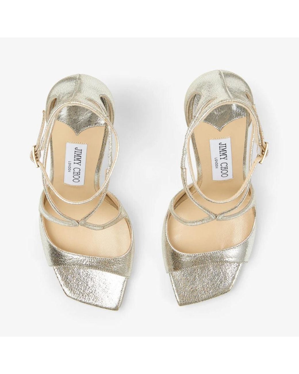 Jimmy Choo Jimmy Choo Metallic Leather Strappy Heel Sandal
