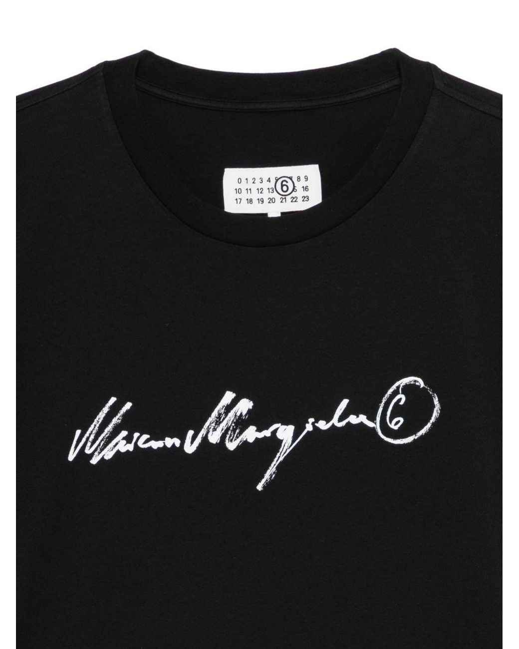 MM6 by Maison Margiela Black Logo-Print T-Shirt for men