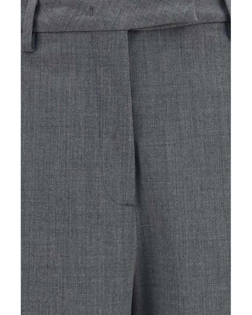 Thelatest Gray Pants Straight-Leg Wool-Blend Polyester Trousers