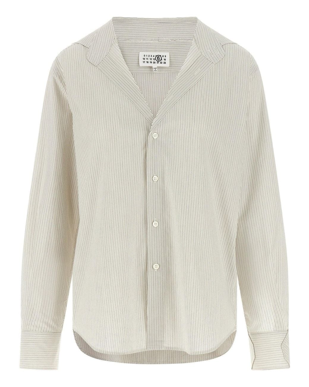 MM6 by Maison Margiela White Trompe L'Oeil Collar Shirt