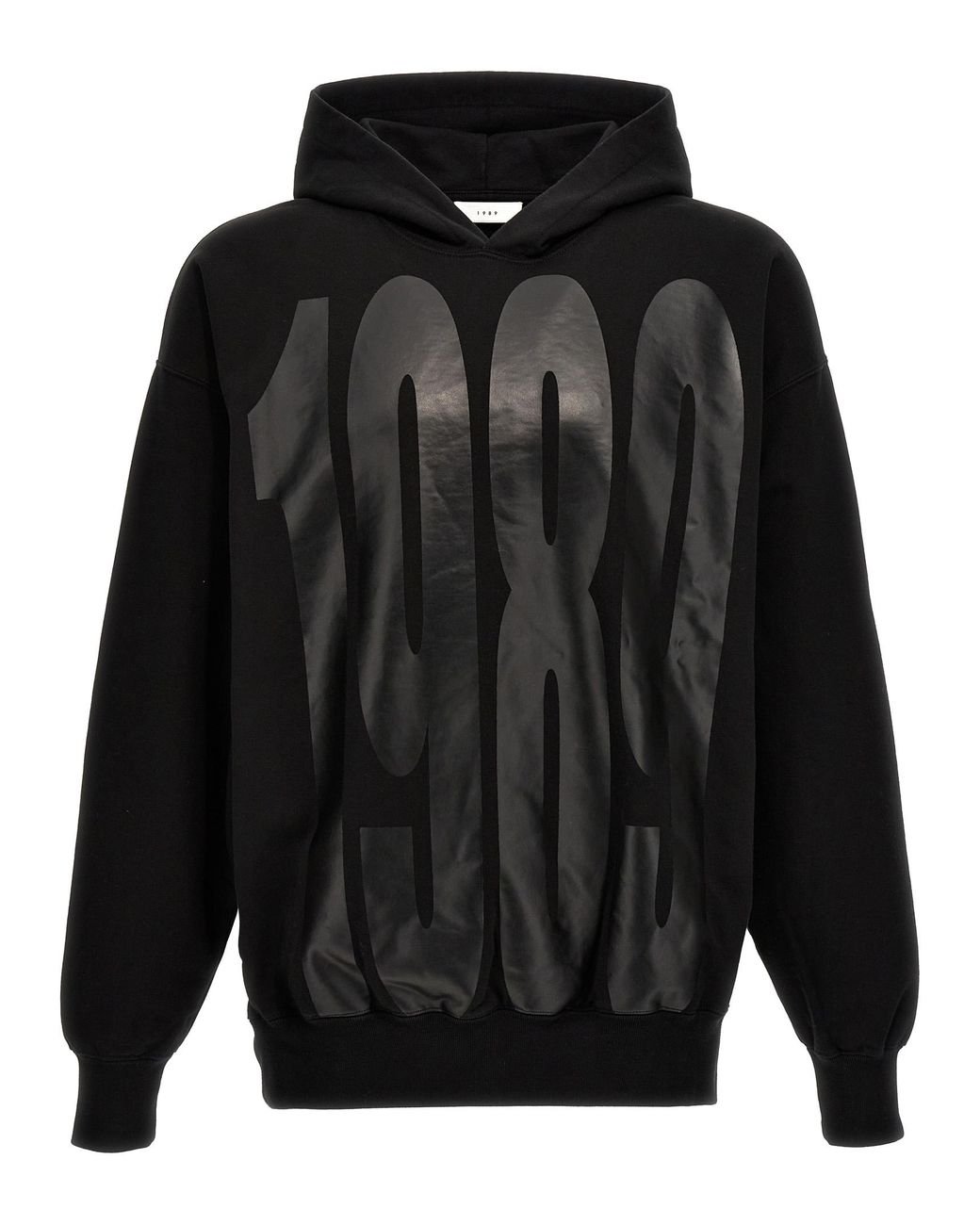 1989 STUDIO Black 1989 Faded Logo Hoodie Cotton Sweatshirt for men