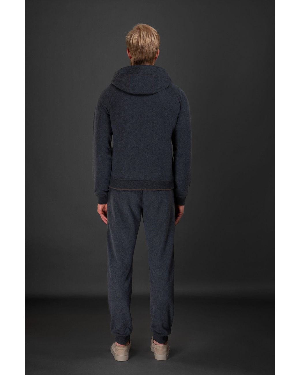 Moorer Black Dark Zip Hoodie Clothing for men
