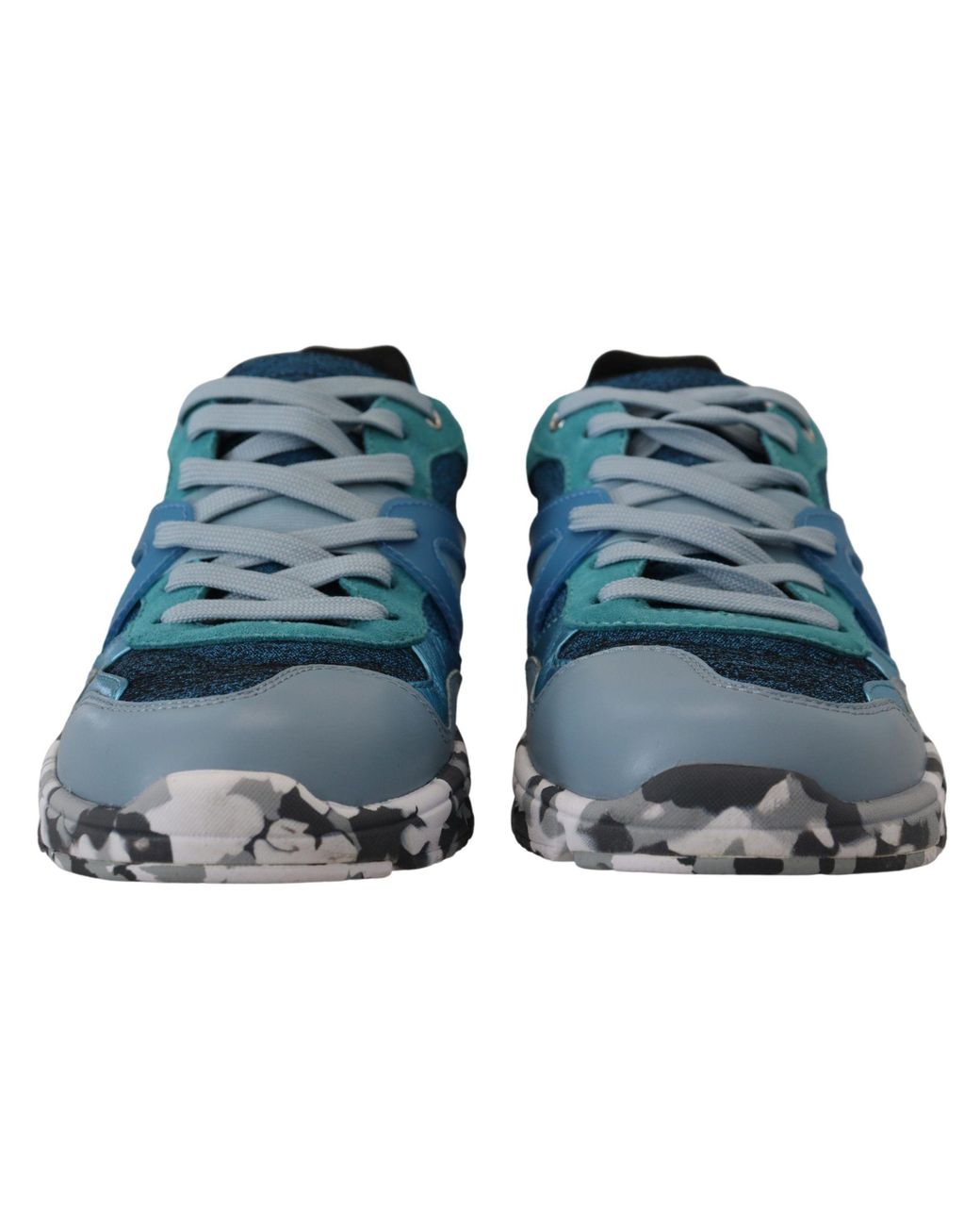 Dolce & Gabbana Blue Leather Sport Low Top Sneakers for men