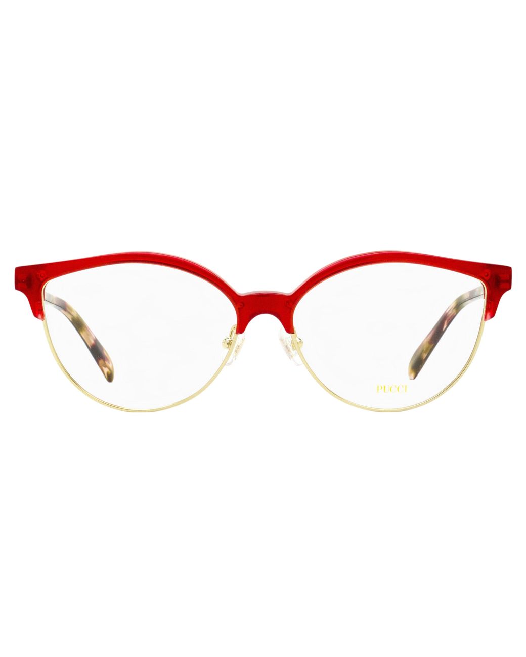 Emilio Pucci Black Pucci Oval Brow-Line Eyeglasses Ep5259 066- 55Mm Plastic (Acetate)/Metal