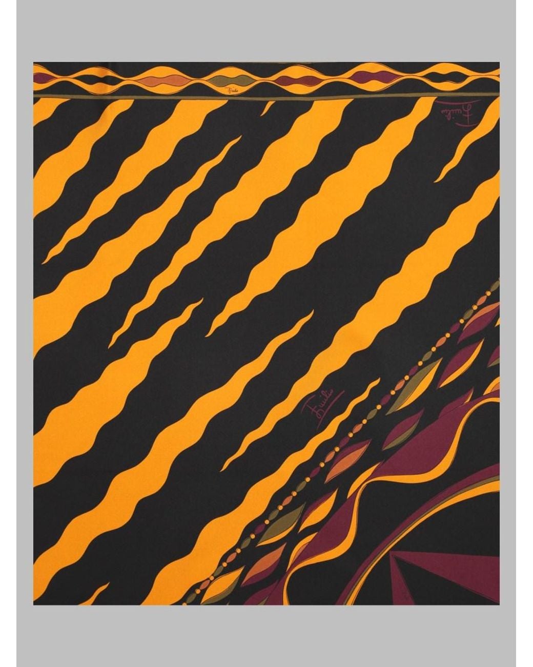 Emilio Pucci Multicolor Mixed-Print Silk Scarf Scarfs