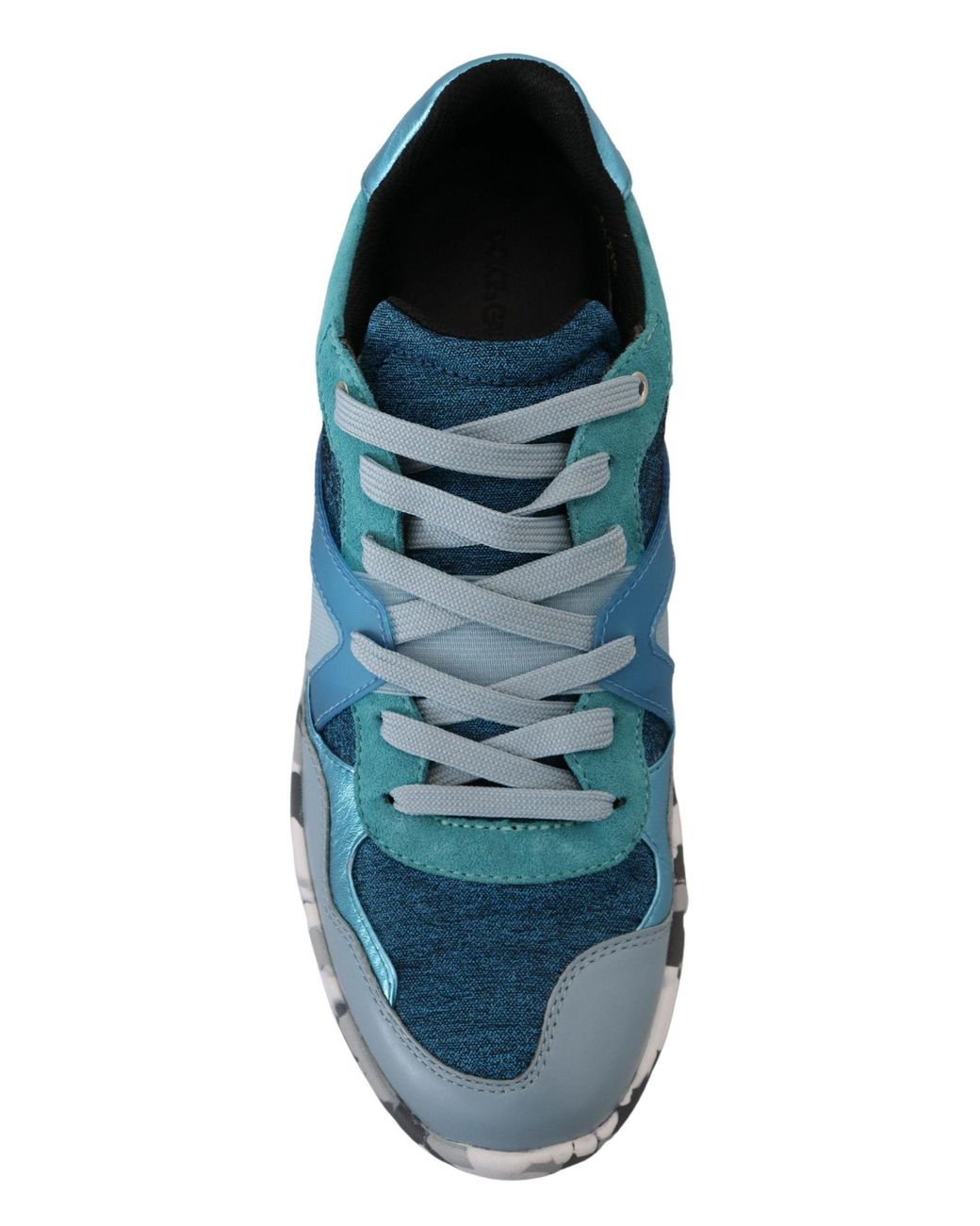 Dolce & Gabbana Blue Leather Sport Low Top Sneakers for men