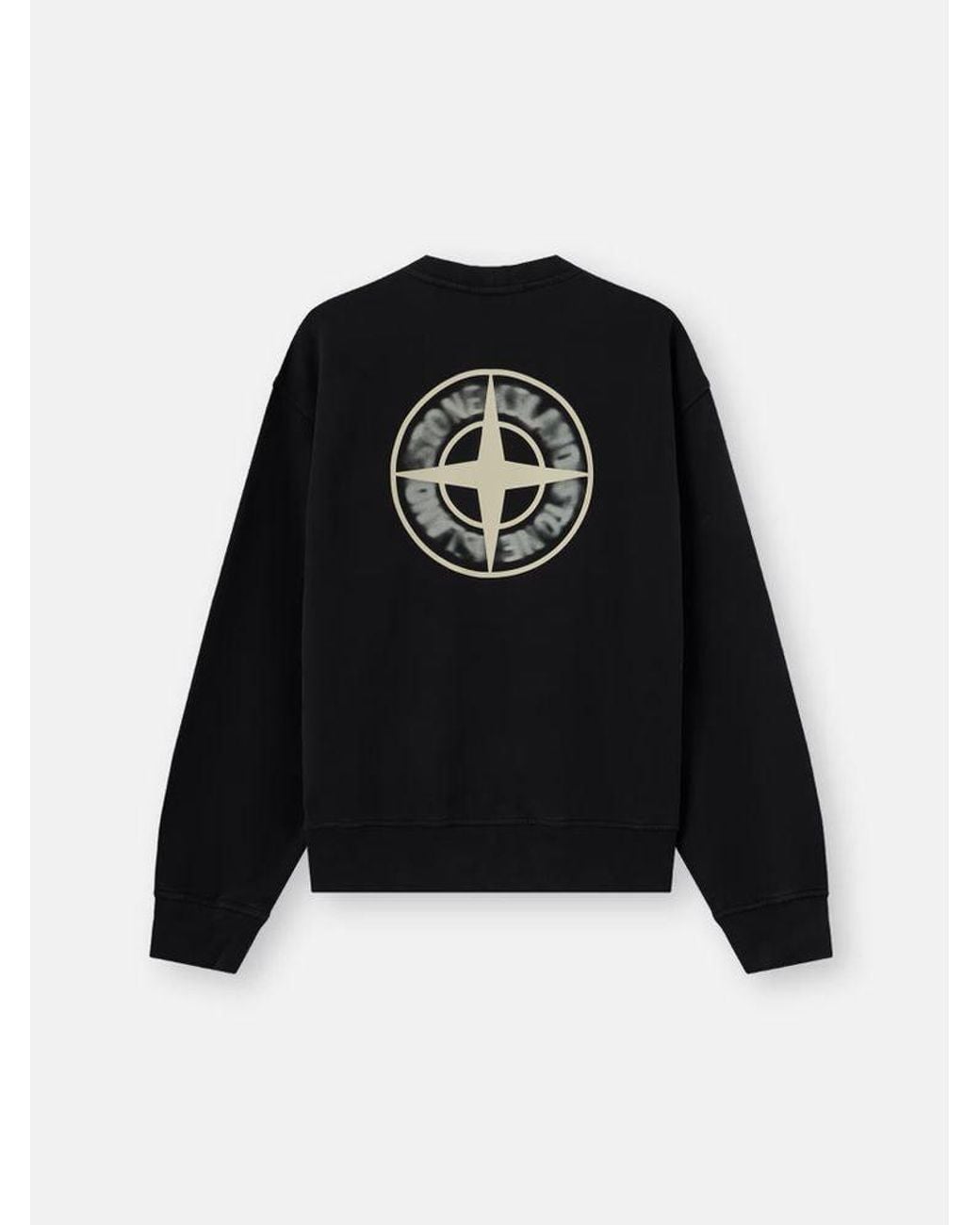 Stone Island Black Stone Island Logo-Embroidered Sweatshirt for men