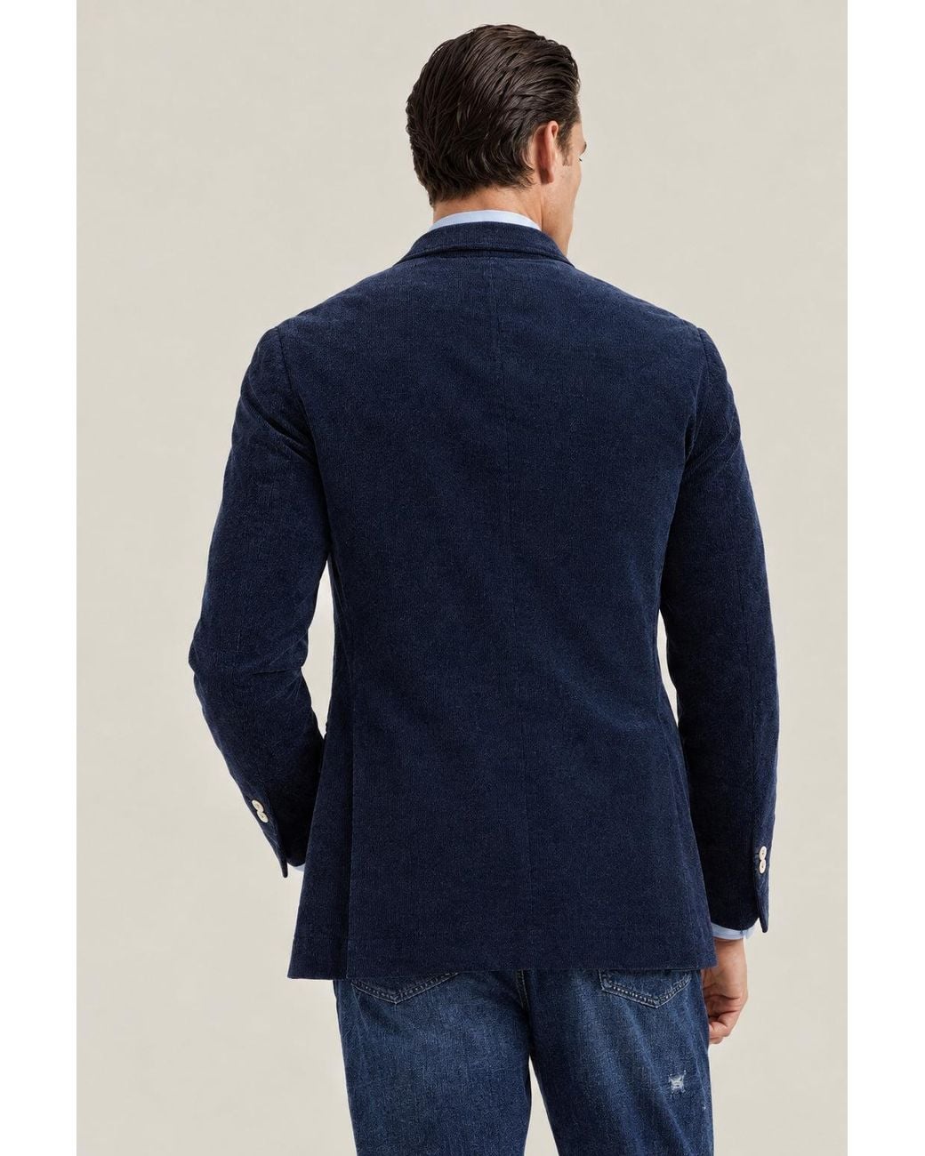 Brunello Cucinelli Blue Ink Wool Blend Blazer Clothing for men
