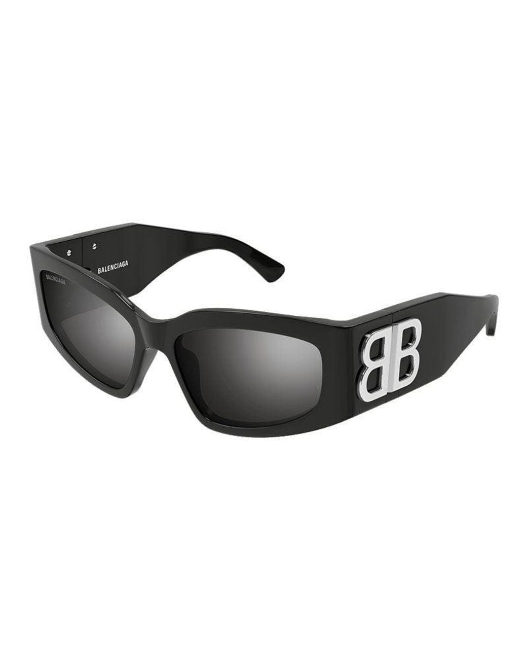 Balenciaga Black Sunglasses Cat Eye Full Rim, Frame And Mirror Lens Bb0321S009