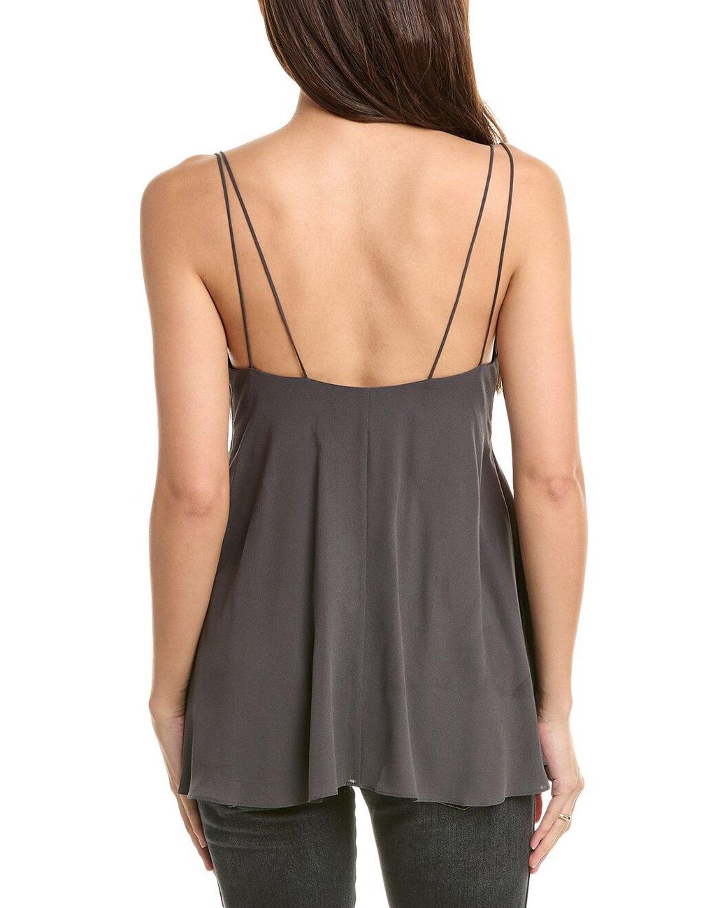 Brunello Cucinelli Black Charcoal Silk Flared Shirt