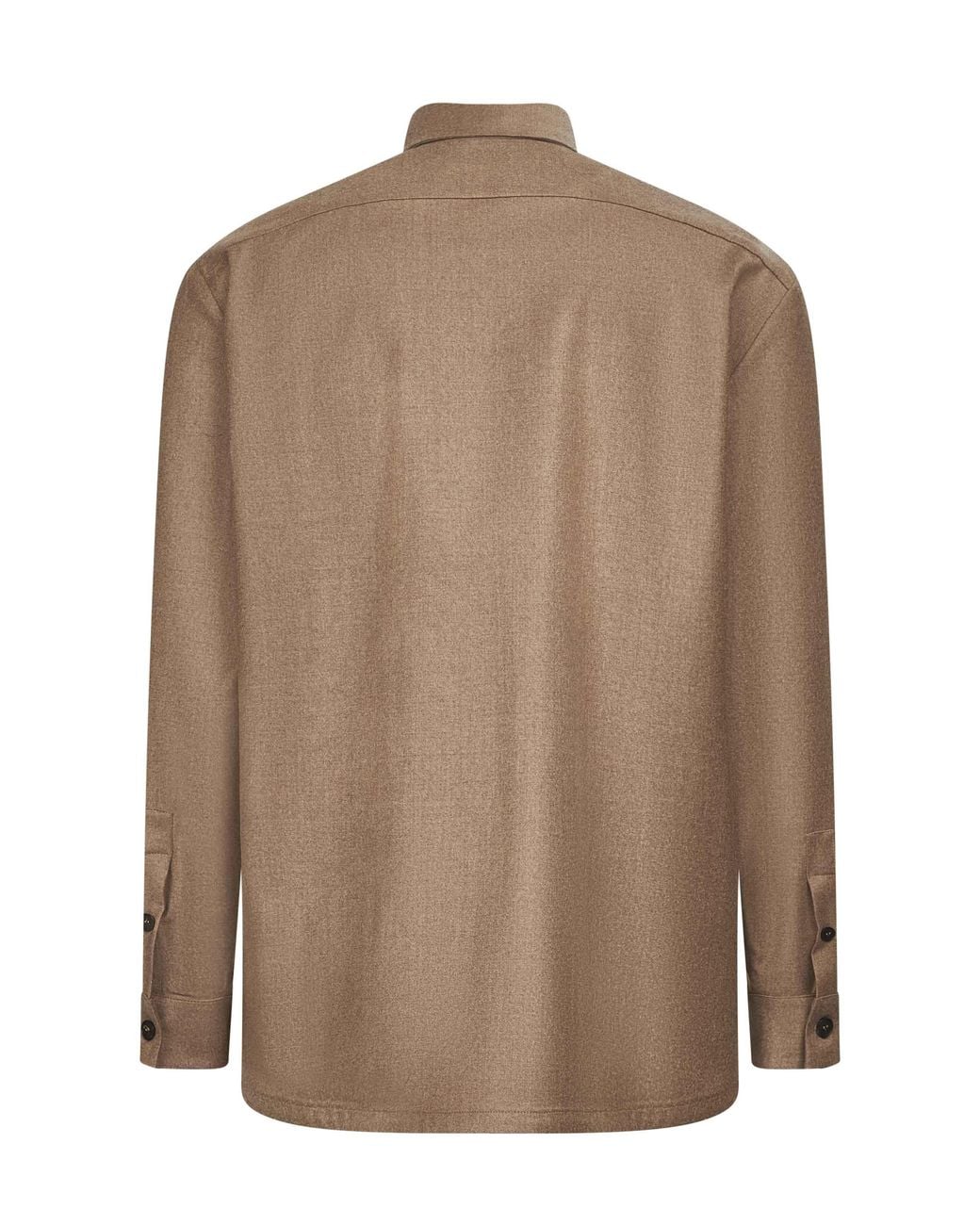 D 40 Brown Virgin Wool Shirt Jacket for men