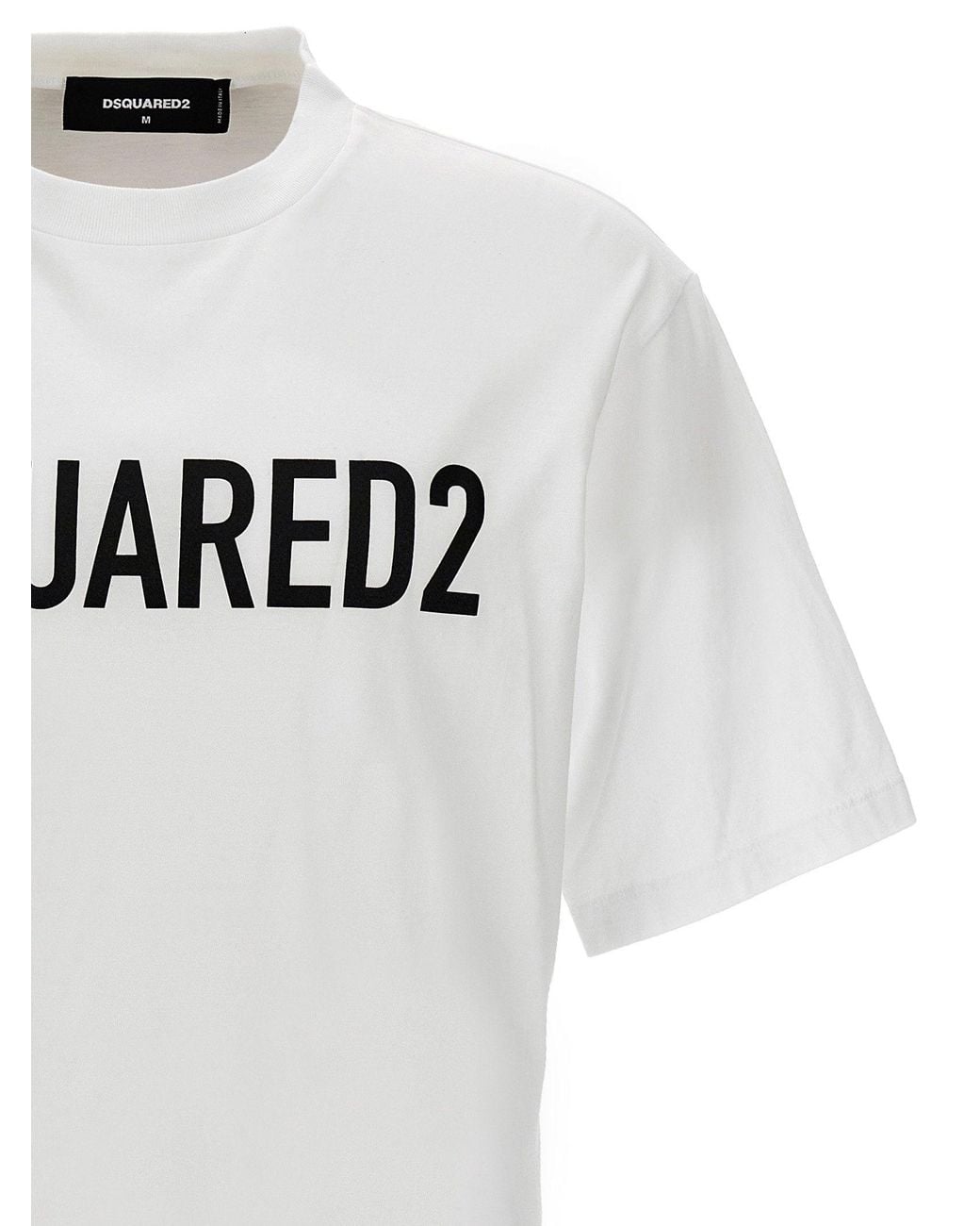 DSquared² Gray Logo-Print Cotton T-Shirt for men