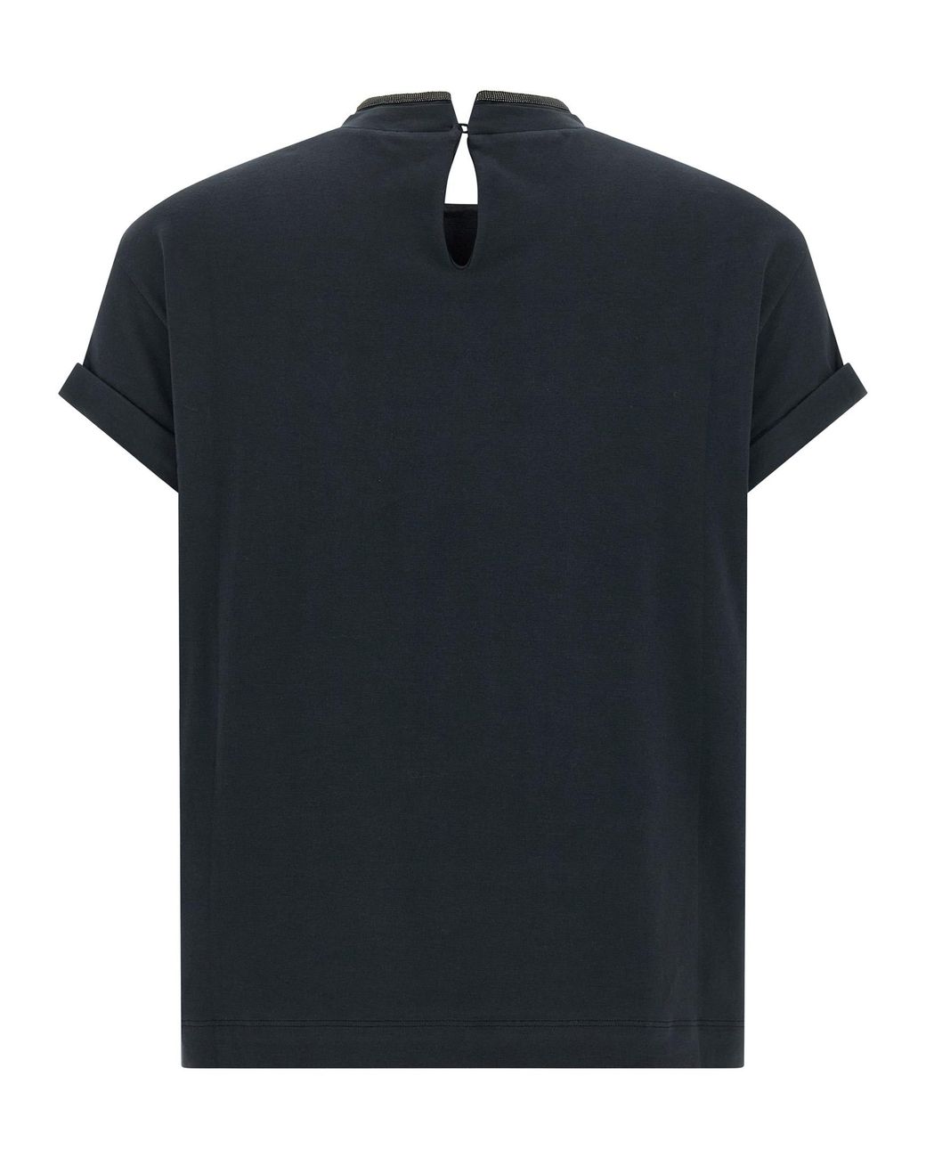 Brunello Cucinelli Black Cotton T-Shirt