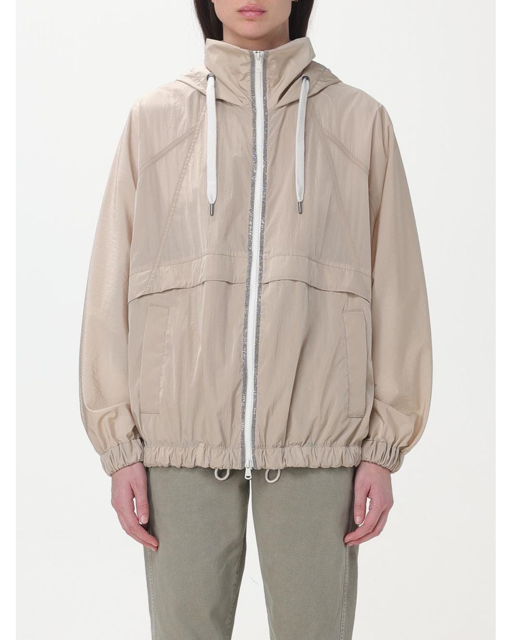 Brunello Cucinelli Natural Light Hooded Jacket