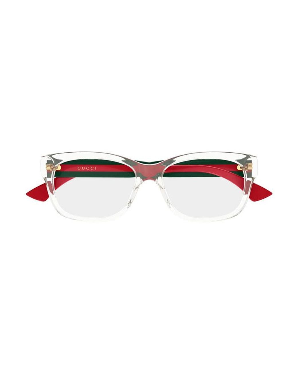 Gucci Red Eyeglasses Square Full Rim, Transparent Frame And Clear Demo Lenses Lens Gg0278On013 Sunglasses