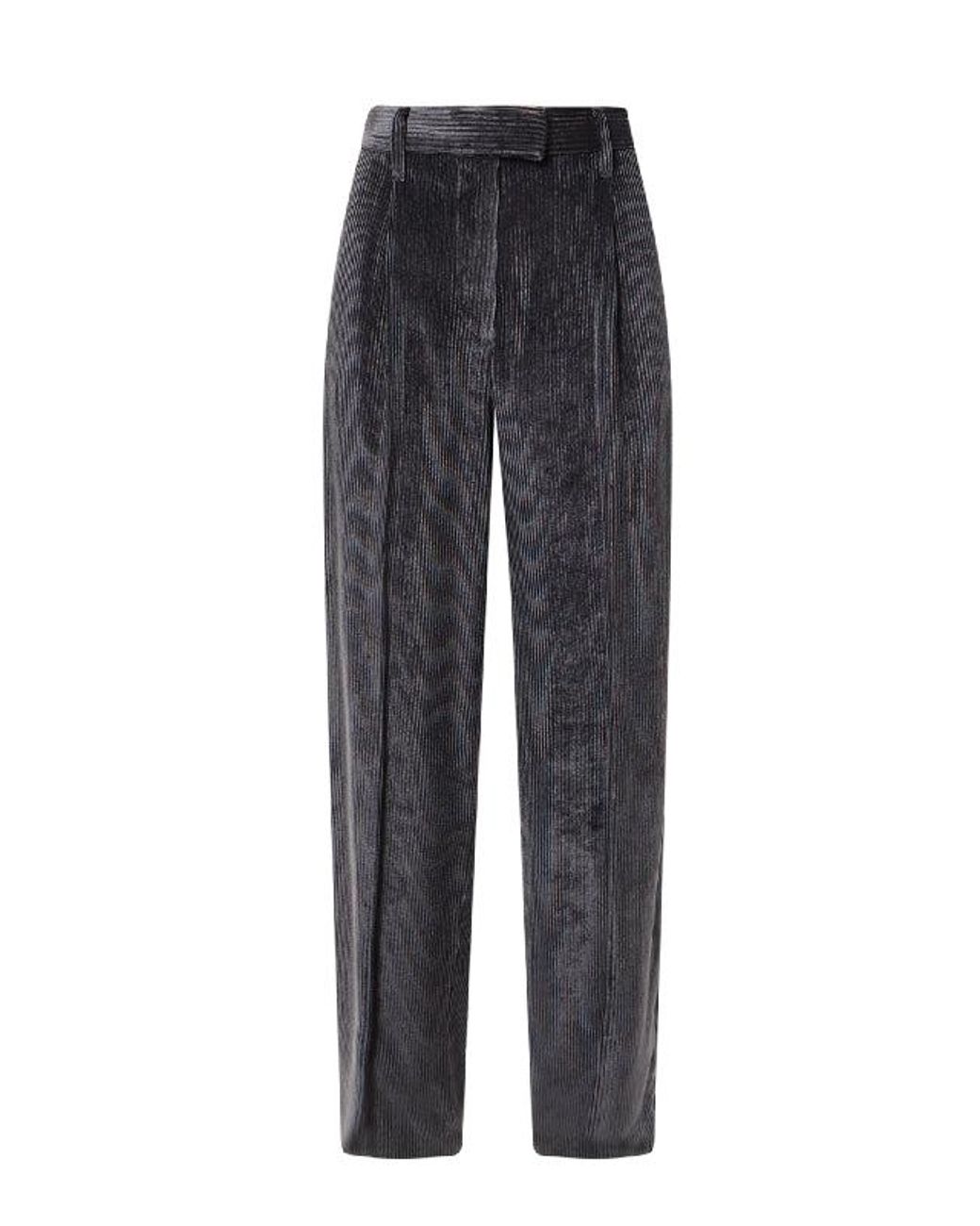 Brunello Cucinelli Black Blue Viscose Casual Pants